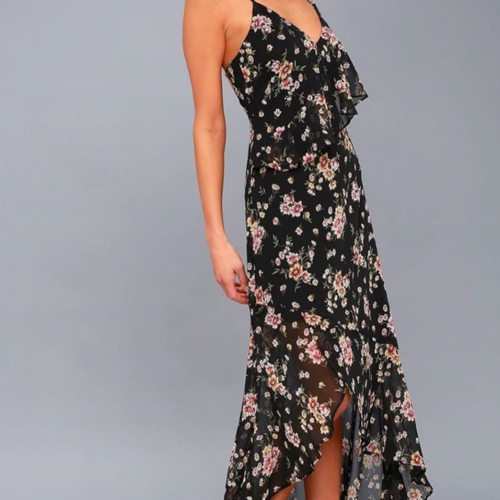 Black & Floral Maxi Dress